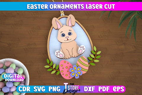 Easter Ornaments Bundle | Happy Easter | Easter Design | Easter Hanging Décor | Easter Medallion | CNC Files SVG The T Store Design 