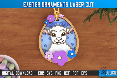 Easter Ornaments | Happy Easter | Easter Design | Easter Hanging Décor | Easter Medallion | CNC File SVG Fly Design 
