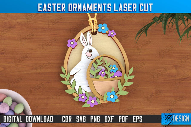 Easter Ornaments | Happy Easter | Easter Design | Easter Hanging Décor | Easter Medallion | CNC File SVG Fly Design 