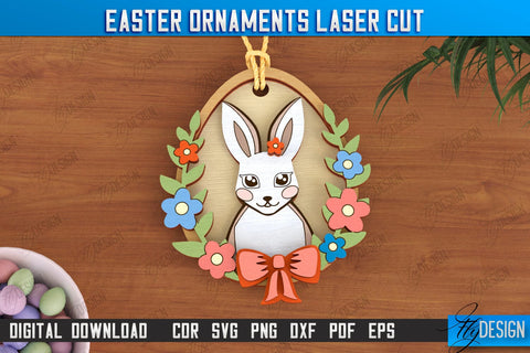 Easter Ornaments | Happy Easter | Easter Design | Easter Hanging Décor | Easter Medallion | CNC File SVG Fly Design 