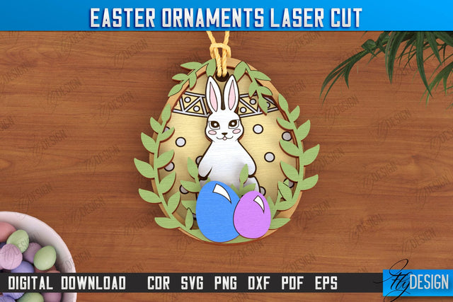 Easter Ornaments | Happy Easter | Easter Design | Easter Hanging Décor | Easter Medallion | CNC File SVG Fly Design 