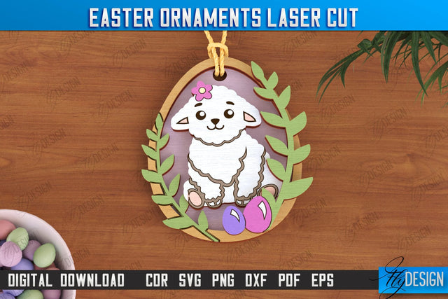 Easter Ornaments | Happy Easter | Easter Design | Easter Hanging Décor | Easter Medallion | CNC File SVG Fly Design 