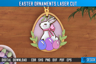 Easter Ornaments | Happy Easter | Easter Design | Easter Hanging Décor | Easter Medallion | CNC File SVG Fly Design 