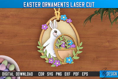 Easter Ornaments | Happy Easter | Easter Design | Easter Hanging Décor | Easter Medallion | CNC File SVG Fly Design 