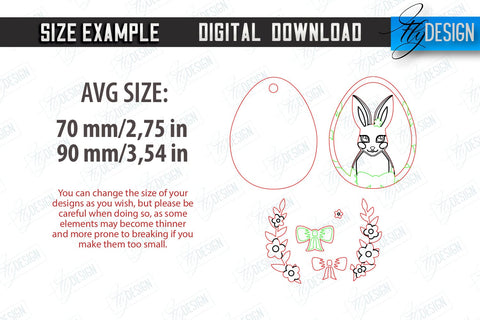 Easter Ornaments | Happy Easter | Easter Design | Easter Hanging Décor | Easter Medallion | CNC File SVG Fly Design 