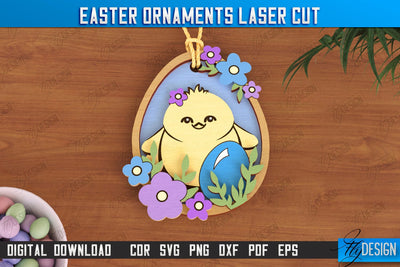 Easter Ornaments | Happy Easter | Easter Design | Easter Hanging Décor | Easter Medallion | CNC File SVG Fly Design 