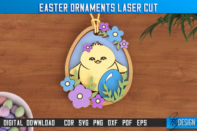 Easter Ornaments | Happy Easter | Easter Design | Easter Hanging Décor | Easter Medallion | CNC File SVG Fly Design 