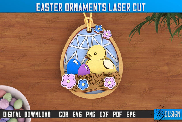 Easter Ornaments | Happy Easter | Easter Design | Easter Hanging Décor | Easter Medallion | CNC File SVG Fly Design 