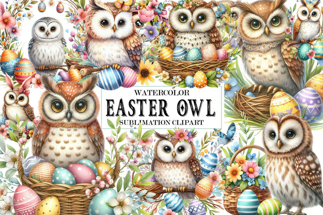 Easter Owl Clipart Sublimation Sublimation SVGista 
