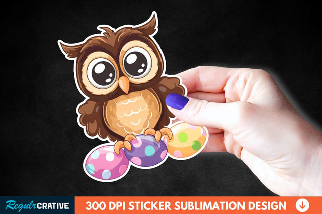 Easter Owl Sticker Clipart Sublimation Regulrcrative 
