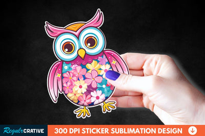 Easter Owl Sticker Clipart Sublimation Regulrcrative 