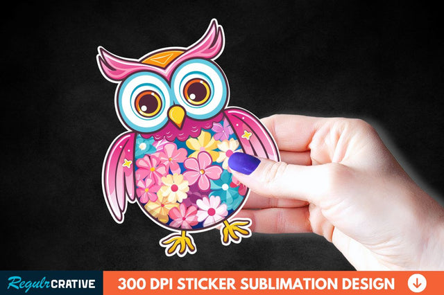 Easter Owl Sticker Clipart Sublimation Regulrcrative 
