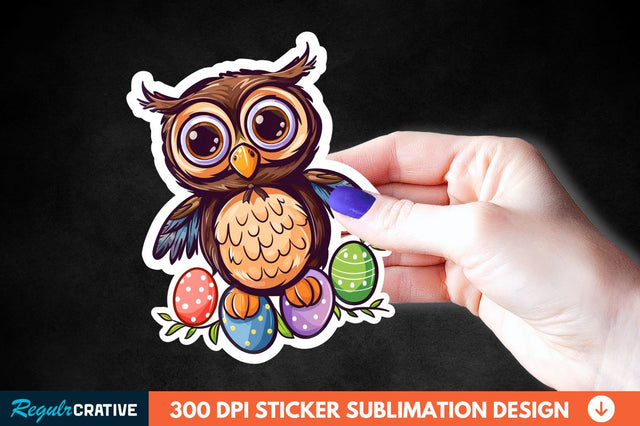 Easter Owl Sticker Clipart Sublimation Regulrcrative 