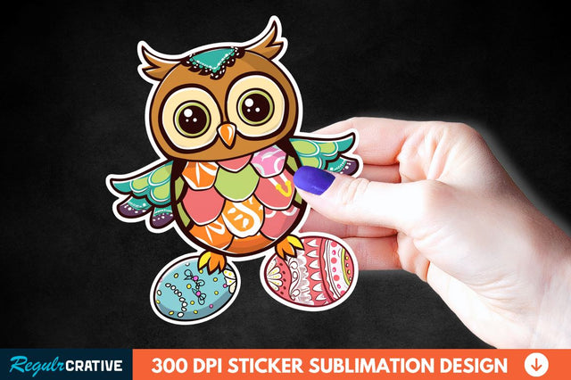 Easter Owl Sticker Clipart Sublimation Regulrcrative 