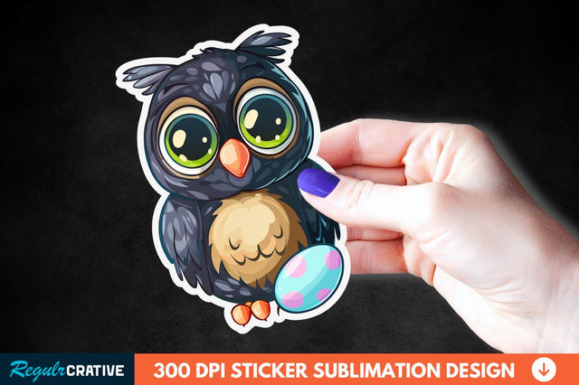 Easter Owl Sticker Clipart Sublimation Regulrcrative 