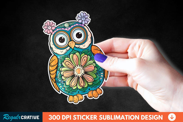 Easter Owl Sticker Clipart Sublimation Regulrcrative 