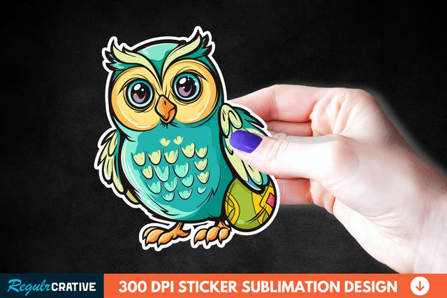 Easter Owl Sticker Clipart Sublimation Regulrcrative 