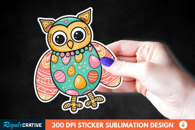 Easter Owl Sticker Clipart Sublimation Regulrcrative 