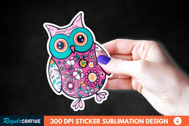 Easter Owl Sticker Clipart Sublimation Regulrcrative 