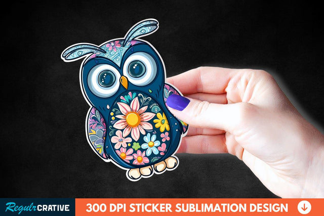 Easter Owl Sticker Clipart Sublimation Regulrcrative 