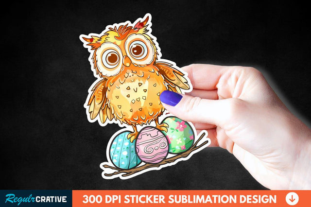Easter Owl Sticker Clipart Sublimation Regulrcrative 