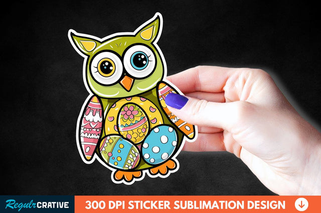 Easter Owl Sticker Clipart Sublimation Regulrcrative 