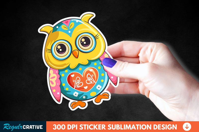 Easter Owl Sticker Clipart Sublimation Regulrcrative 