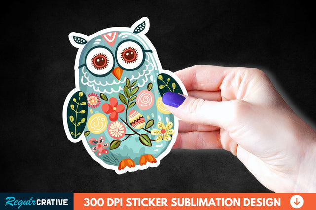 Easter Owl Sticker Clipart Sublimation Regulrcrative 