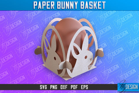 Easter Paper Bunny Basket | Paper Egg Holder | Easter Design SVG Fly Design 