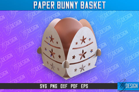 Easter Paper Bunny Basket | Paper Egg Holder | Easter Design SVG Fly Design 
