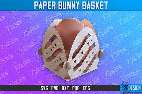 Easter Paper Bunny Basket | Paper Egg Holder | Easter Design SVG Fly Design 