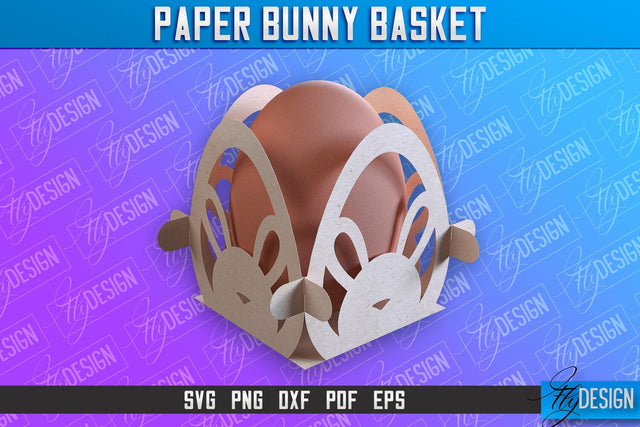 Easter Paper Bunny Basket | Paper Egg Holder | Easter Design SVG Fly Design 