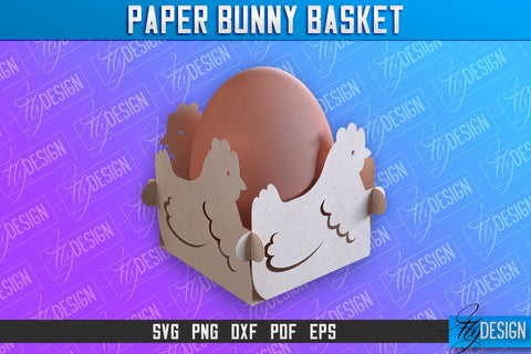 Easter Paper Bunny Basket | Paper Egg Holder | Easter Design SVG Fly Design 