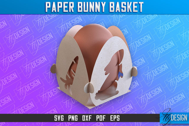 Easter Paper Bunny Basket | Paper Egg Holder | Easter Design SVG Fly Design 