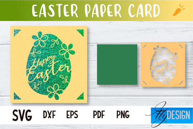 Easter Paper Craft | Paper Cut Easter Card | Bunny Paper Cut SVG Fly Design 