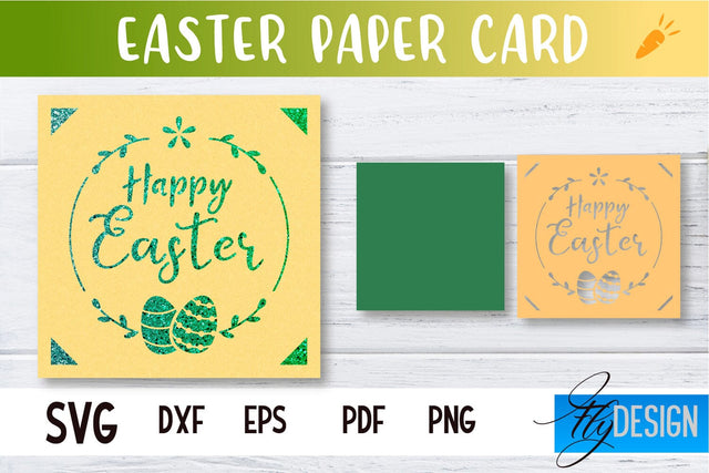 Easter Paper Craft | Paper Cut Easter Card | Bunny Paper Cut SVG Fly Design 