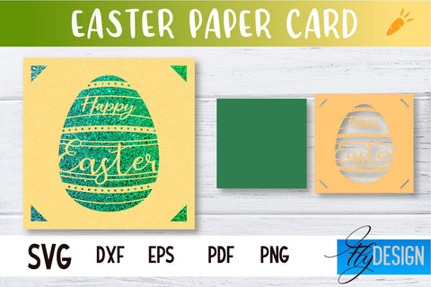Easter Paper Craft | Paper Cut Easter Card | Bunny Paper Cut SVG Fly Design 