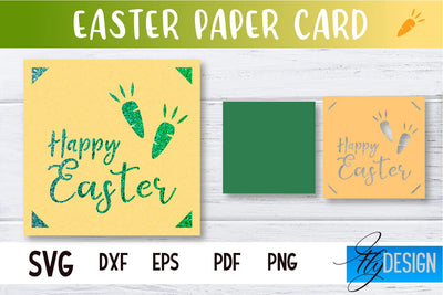 Easter Paper Craft | Paper Cut Easter Card | Bunny Paper Cut SVG Fly Design 