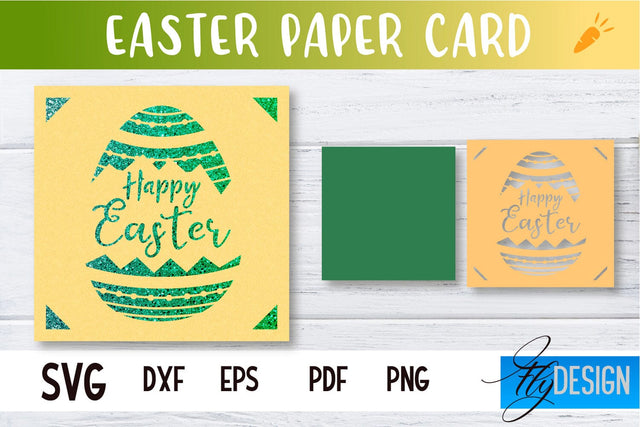 Easter Paper Craft | Paper Cut Easter Card | Bunny Paper Cut SVG Fly Design 