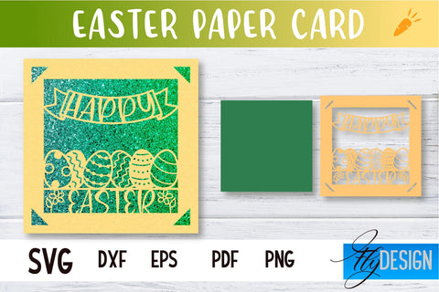 Easter Paper Craft | Paper Cut Easter Card | Bunny Paper Cut SVG Fly Design 