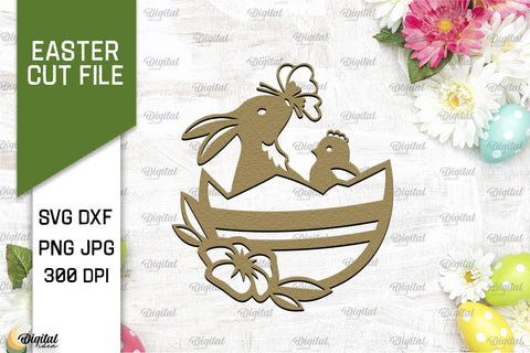 Easter Paper Cut Bundle. Easter Decor Laser Cut. Happy Easter SVG 3D Paper Evgenyia Guschina 