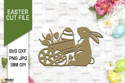 Easter Paper Cut. Easter Decor Laser Cut. Happy Easter SVG 3D Paper Evgenyia Guschina 