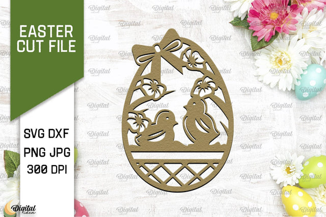 Easter Paper Cut. Easter Decor Laser Cut. Happy Easter SVG 3D Paper Evgenyia Guschina 