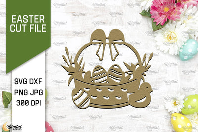 Easter Paper Cut. Easter Decor Laser Cut. Happy Easter SVG 3D Paper Evgenyia Guschina 