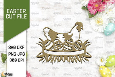 Easter Paper Cut. Easter Decor Laser Cut. Happy Easter SVG 3D Paper Evgenyia Guschina 