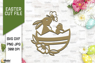 Easter Paper Cut. Easter Decor Laser Cut. Happy Easter SVG SVG Evgenyia Guschina 