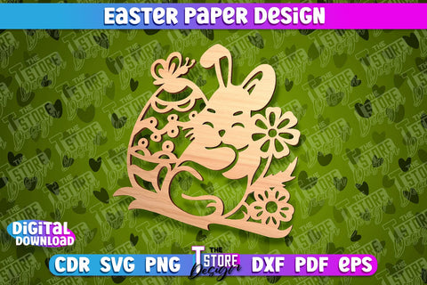 Easter Paper Design | Easter Decor | Happy Easter | Easter Bunny SVG The T Store Design 