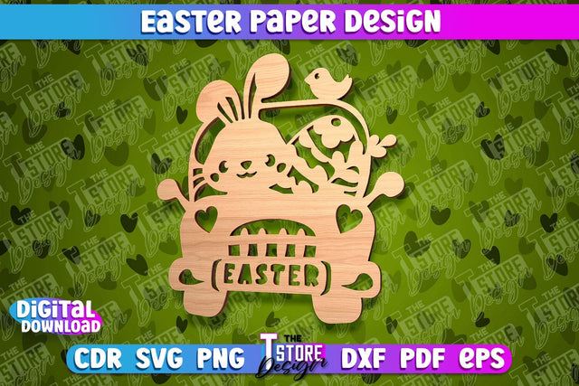 Easter Paper Design | Easter Decor | Happy Easter | Easter Bunny SVG The T Store Design 