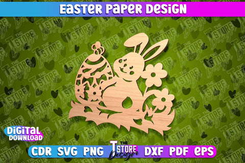 Easter Paper Design | Easter Decor | Happy Easter | Easter Bunny SVG The T Store Design 
