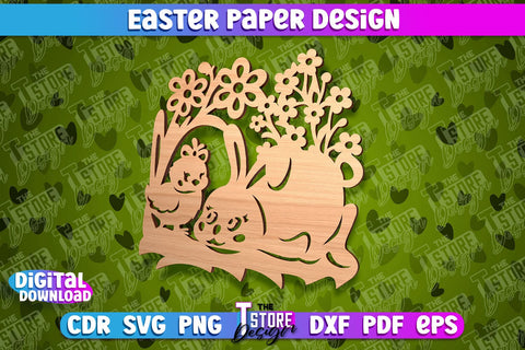 Easter Paper Design | Easter Decor | Happy Easter | Easter Bunny SVG The T Store Design 